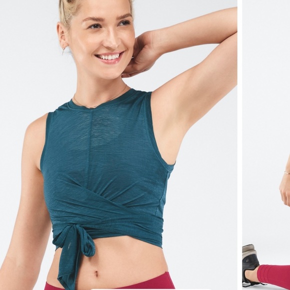 Fabletics Ryan Tie Crop Top Tank Large - Picture 3 of 6
